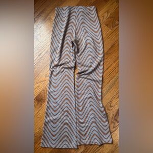 Urban Outfitters Brown Gray Striped Bell Bottom Pants XS